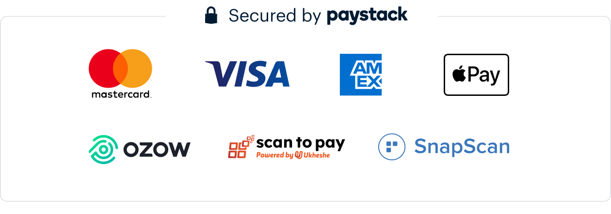 Secured by Paystack with available payment methods